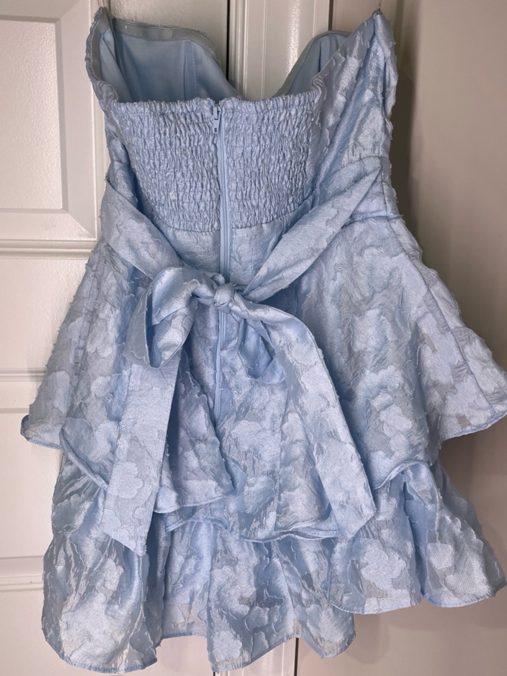 Windsor Light Blue Textured Strapless Dress - Picture 2 of 3